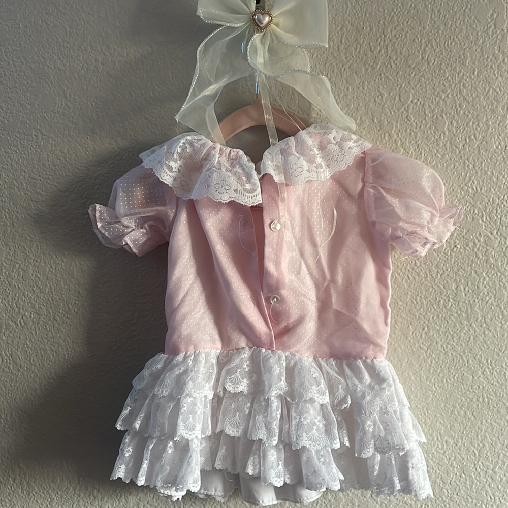 Pink And White Lace Cottage Core Tunic - Picture 2 of 2